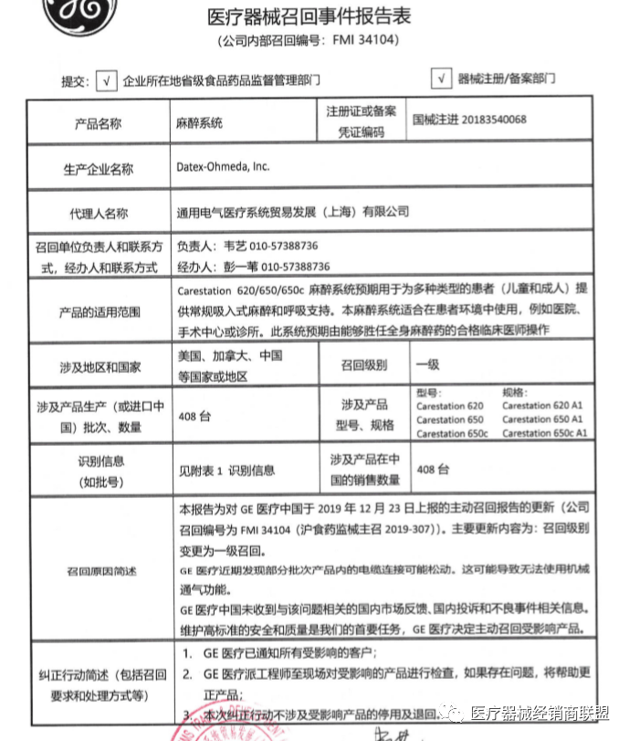 销售史赛克、飞利浦、强生......【事件】国内销售10万余件！大批巨头械企集体召回