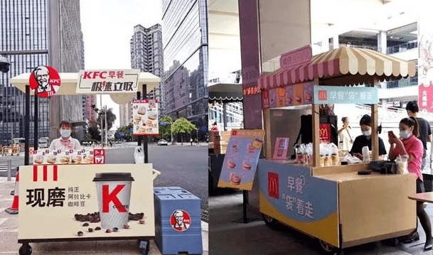 实拍万锦广场摆摊华人大排档率先行动冰淇淋餐车营业