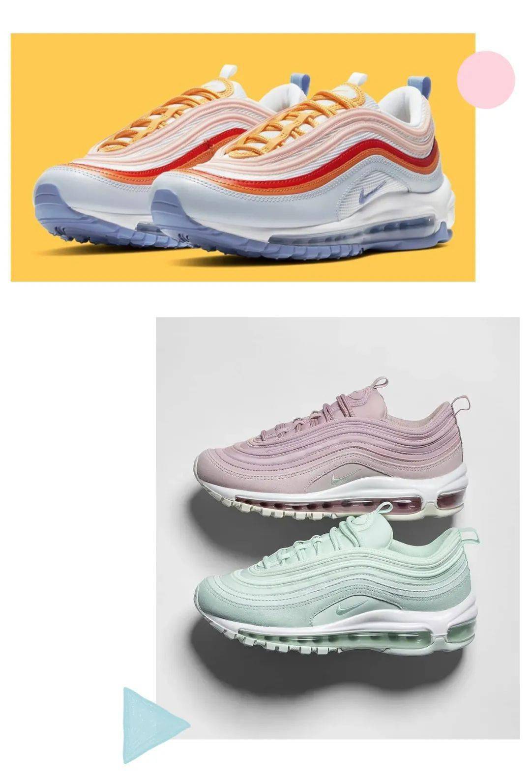 还有一个不得不提的系列——「air max97」,配色真的太仙太小清新了