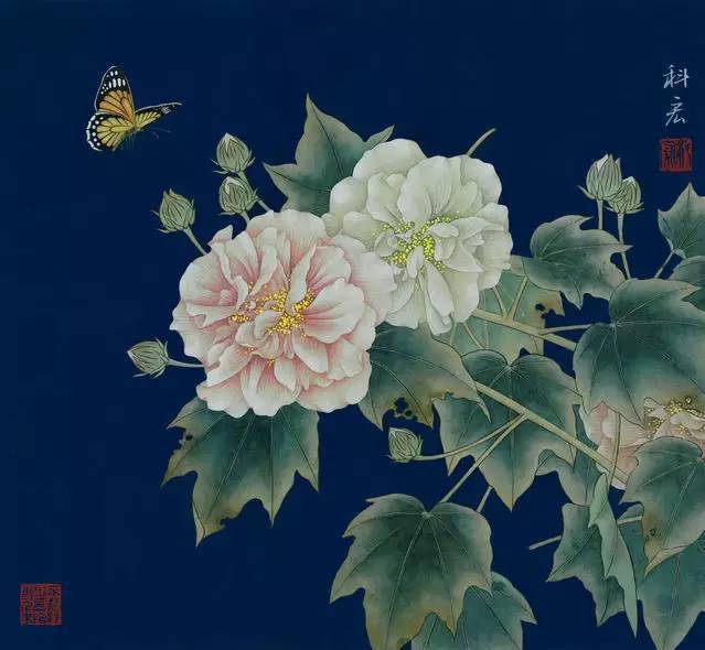 工笔芙蓉花,这晕染真是太漂亮了!