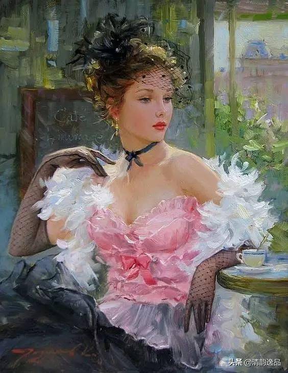 一组唯美明艳的美女油画作品欣赏