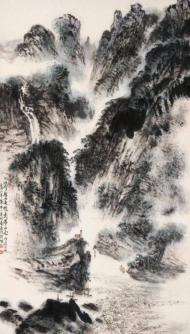 萧平:作品不拘一格,借古开今,清新放逸.山水画作品欣赏