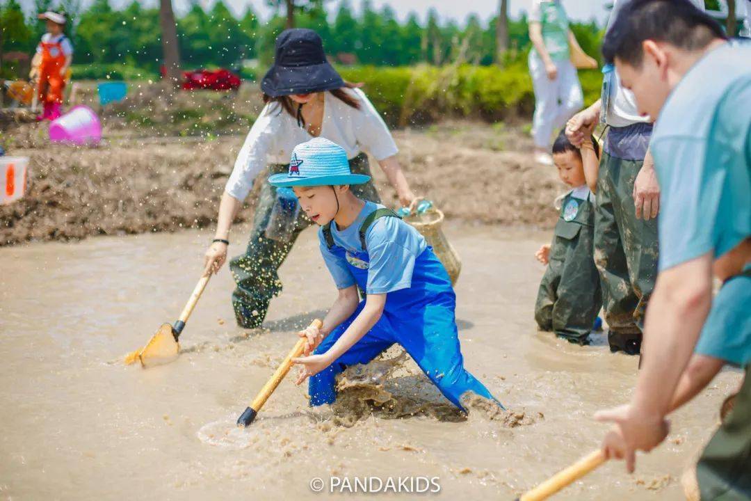 田里溜娃 ,水里摸鱼,一起抓鸭,泡泡