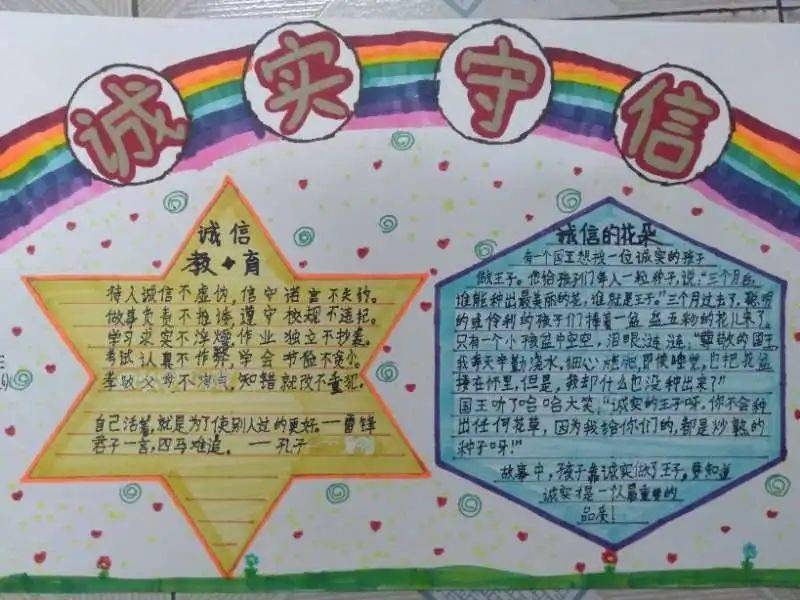 学画手抄报 做守信少年 ——淮北市第三实验小学开展诚信主题教育活动