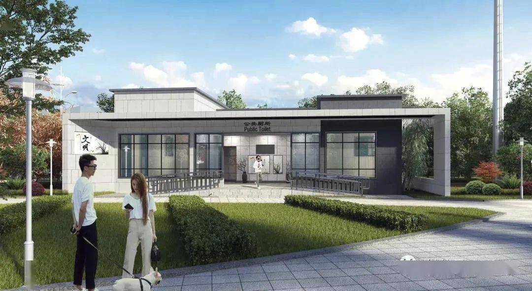 梁丰生态园东公舍公厕建筑方案效果图