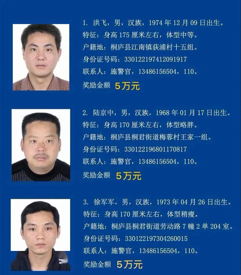 3名涉黑涉恶在逃人员名单