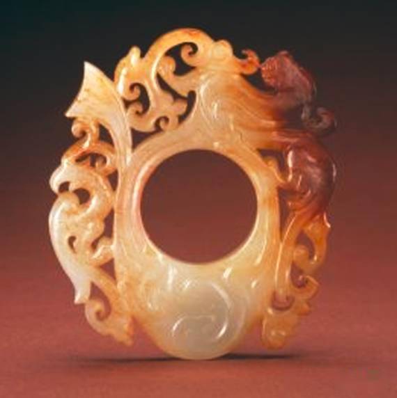 周代 大宗器 鳳鳥紋玉璜装身具 中国美術骨董 古玉和田玉 工芸品収蔵品