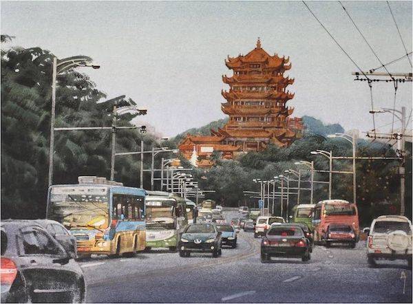 陈勇劲|武汉美术馆今恢复开放，看湖北艺术展馆里的《黄鹤楼雄姿》