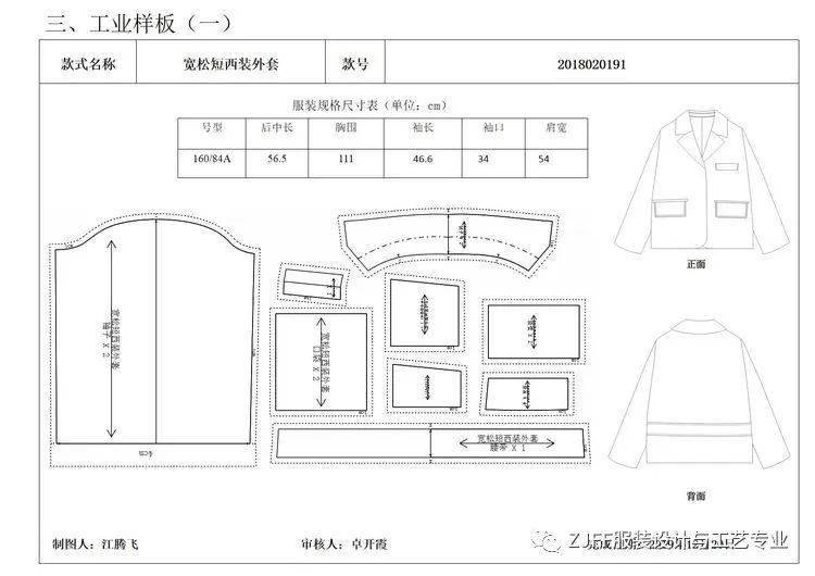 zjff服装设计与工艺专业《女装样板设计与制作》课程作业展