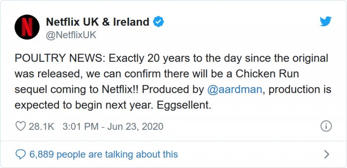 《小鸡快跑》续集确定：明年登陆Netflix_Lord