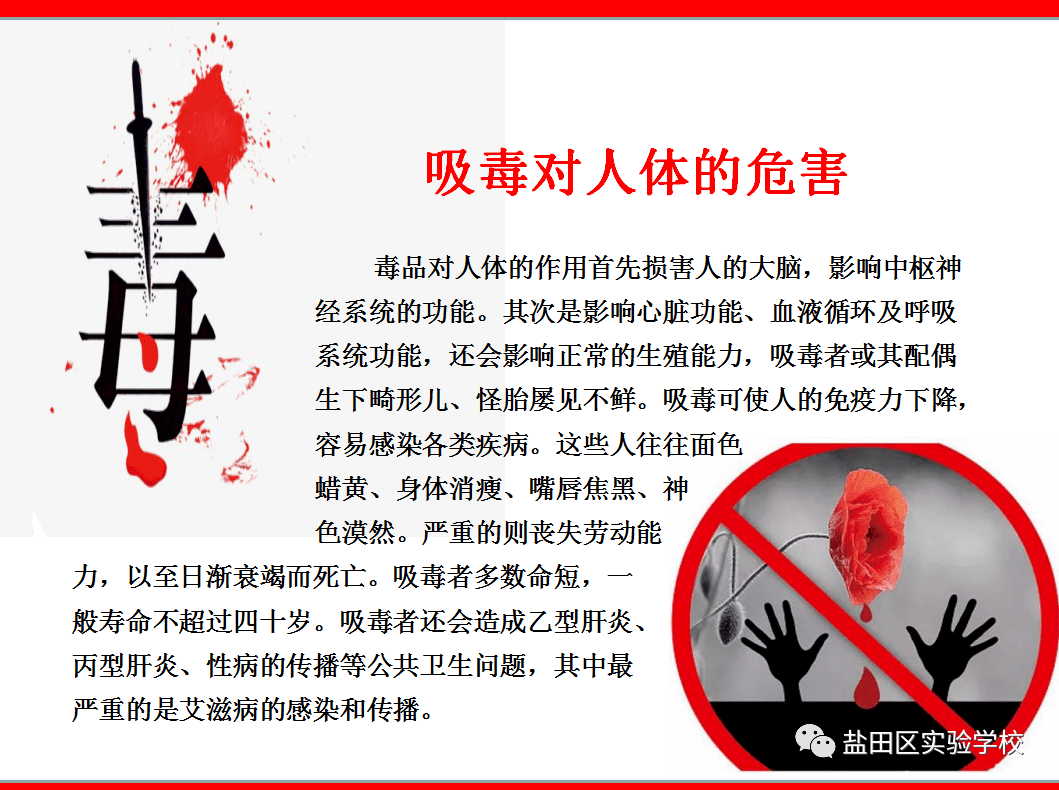 增强学生识毒,防毒,拒毒的能力,帮助广大青少年学生认清毒品危害,坚决