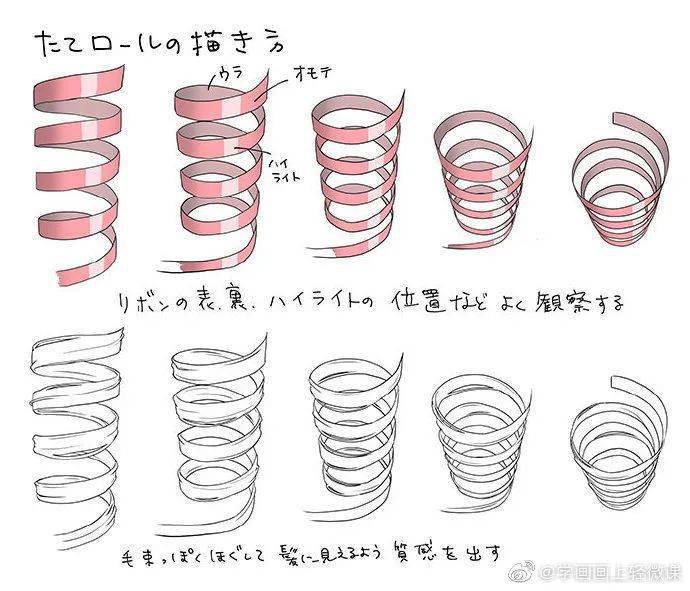 把头发画成弹簧,是十分高级的绘画技巧!(并不)【绘画素材】