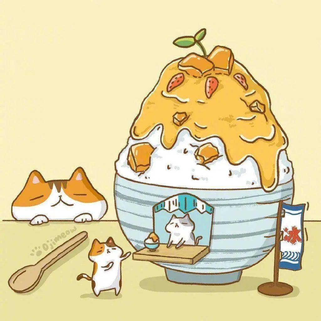 美食插画 | 又到了每日吃猫猫的时候啦,77今天挑战吃三桌