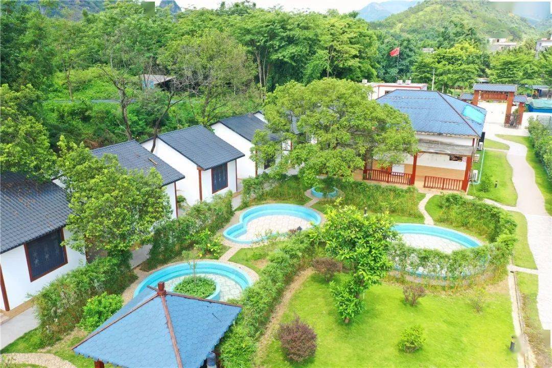 超大的庭院汤泉民宿来了,鸟语花香,峰林
