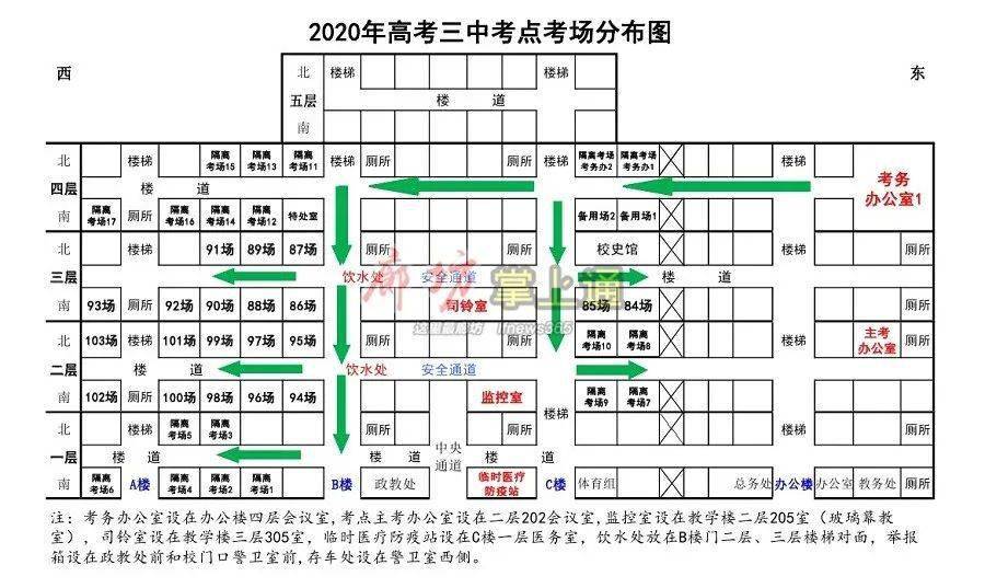 2020年廊坊市2区8县普通高考考点地址及考场分布图