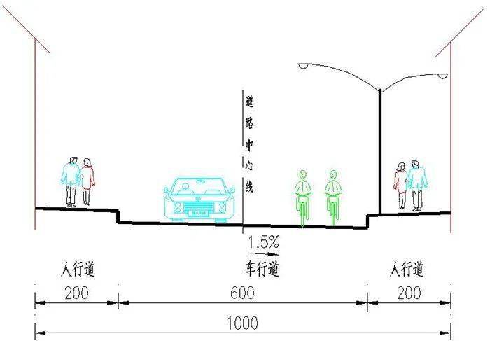 10米标准横断面图(单位:厘米)
