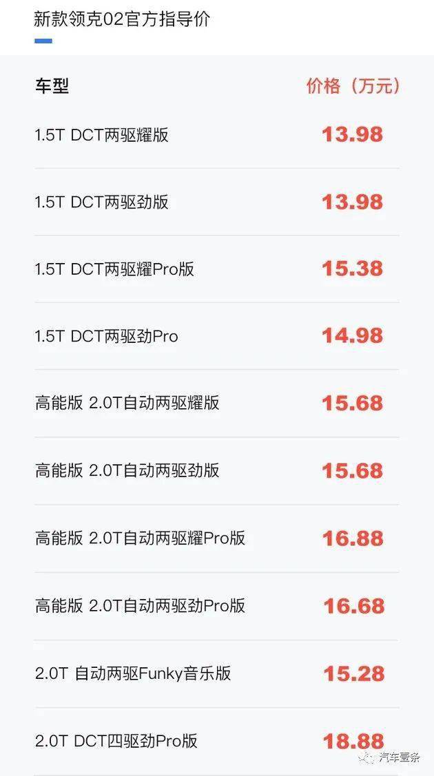 价格13.98-19.97万。新领客02/领客02 PHEV正式上市