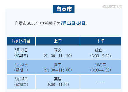 四川省|最早明日开考！四川省14市州中考具体时间汇总