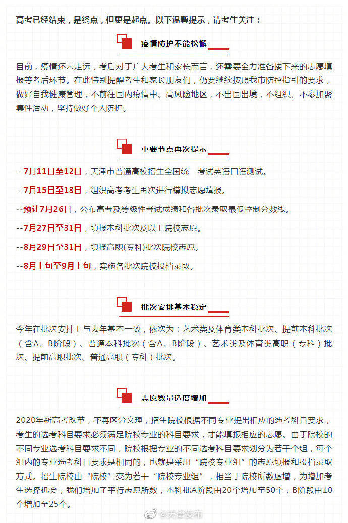 考后|天津：新高考平稳顺利结束 考后填报志愿要更细心