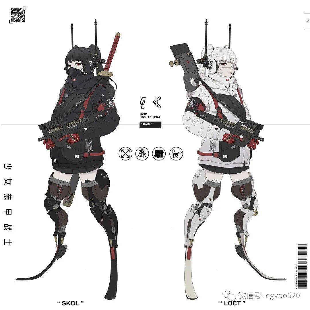这位韩国画师笔下的少女机械义肢,赛博朋克风满满,又a