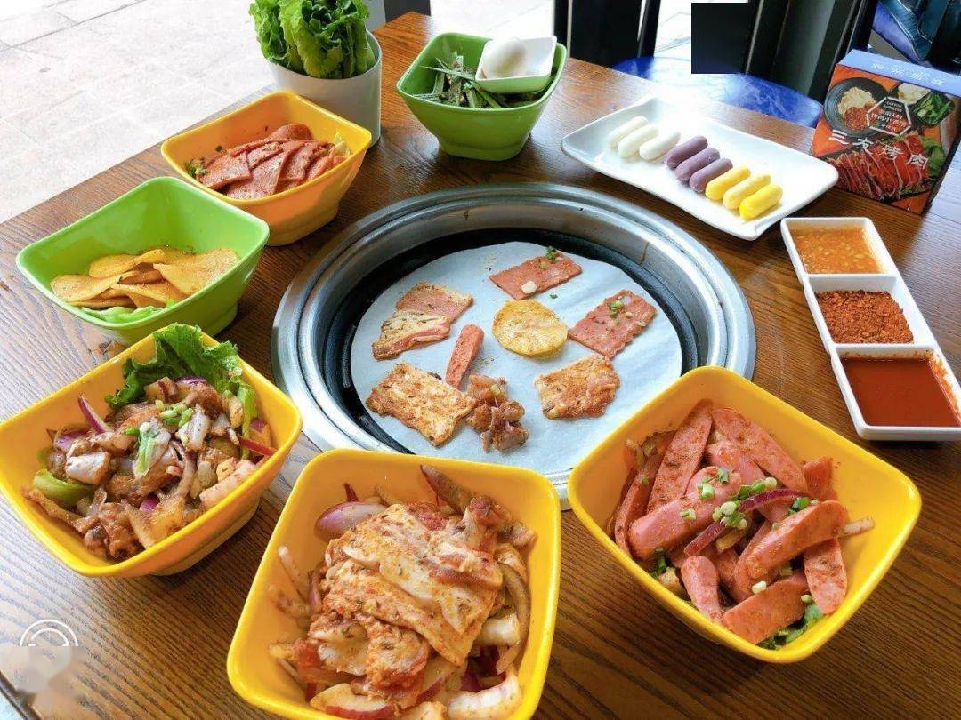五花肉|59.9元抢原价160元【三友烤肉】套餐！五花肉+牛蛙+手工肠+培根+生菜+韭菜鸡蛋+...