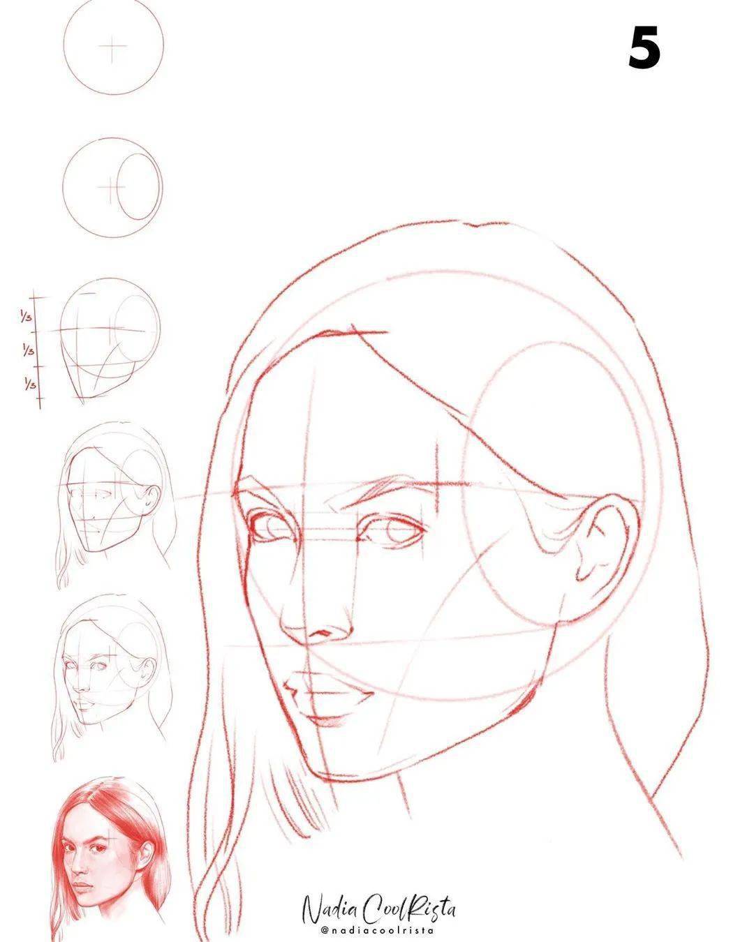 大神|时装画灵感|三庭五眼傻傻分不清楚?大神Nadia Coolrista超美步骤分享!