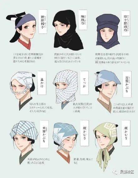 绘画素材日本江户时期服饰发髻绘制参考