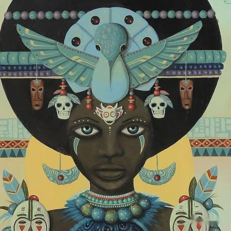 牙买加艺术大师的非洲神话图腾