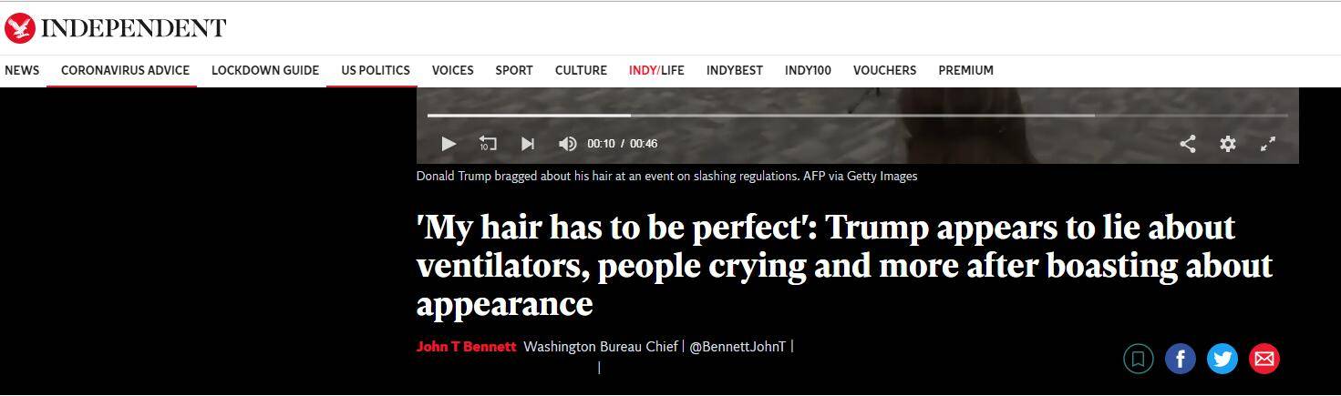 特朗普“抱怨”淋浴喷头不出水：我的头发一定