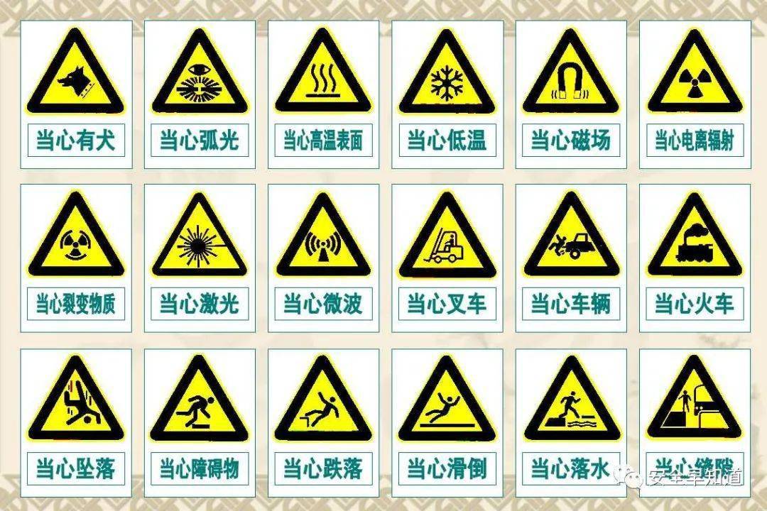 提示标志的几何图形是方形,绿色背景,白色图形符号及文字.