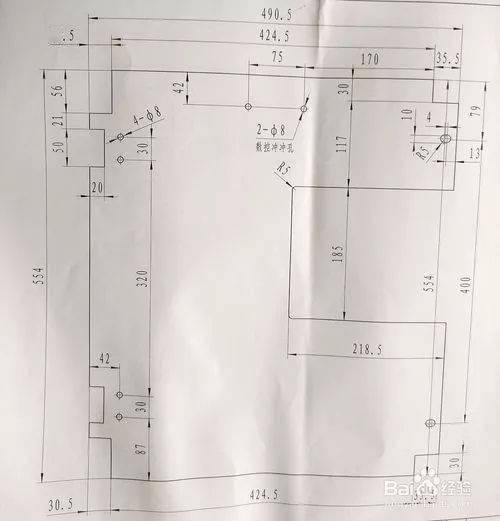 以图纸作为例展示给大家如何去画一般的钣金件