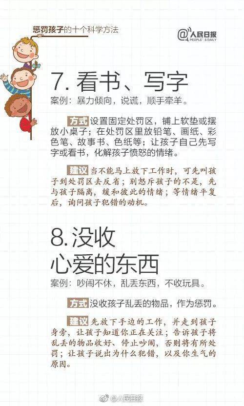 人民日报：15个表扬孩子和10个惩罚孩子的科学方法