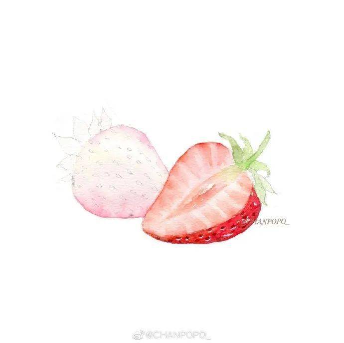一步一步教你用水彩画好看的草莓!