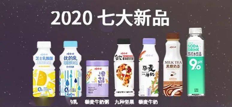 2019年底,娃哈哈发布了2020年七大新品,涉及乳品,粥,坚果,奶茶,苏打