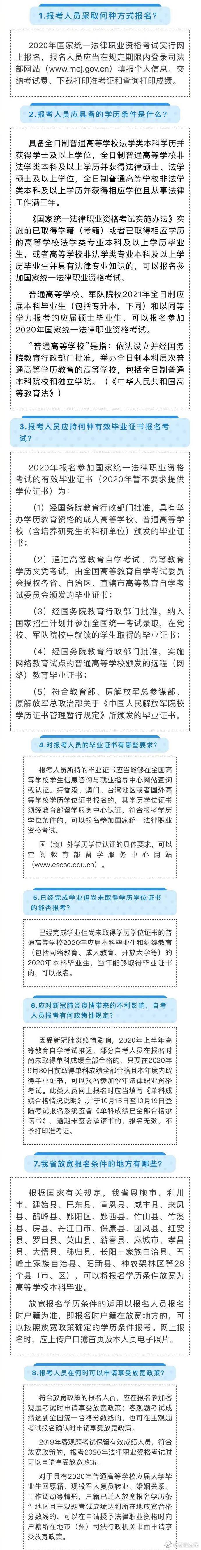 湖北省|湖北省2020年司法考试今起报名