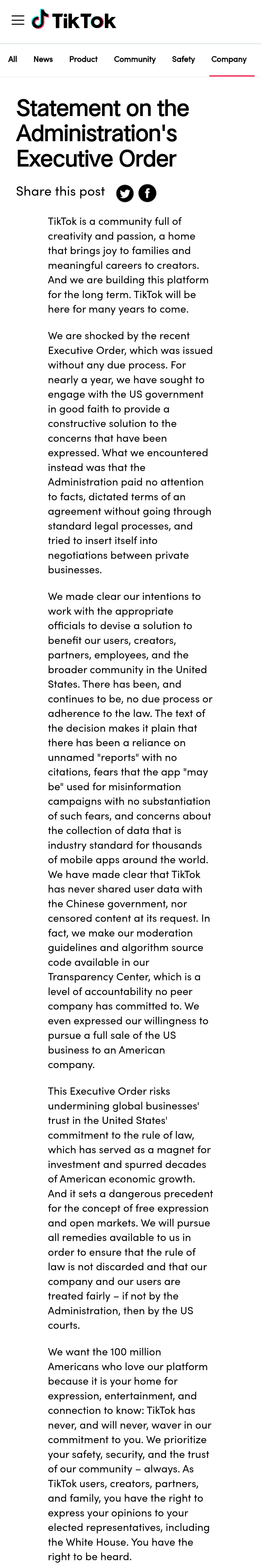 TikTok|字节跳动、微信回应美国政府！