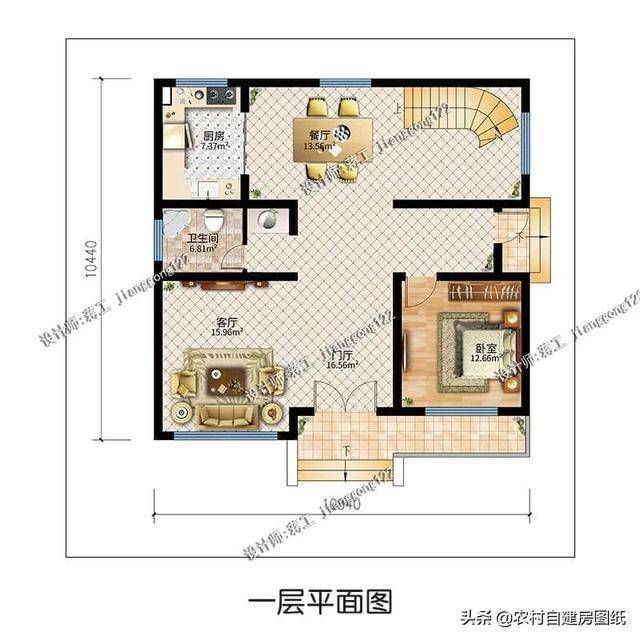 120平新中式三层别墅,3种不同的布局,符合农村刚需建房要求
