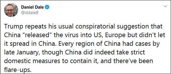 特朗普称不能再“政治化”新冠病毒，转头就又甩锅中国