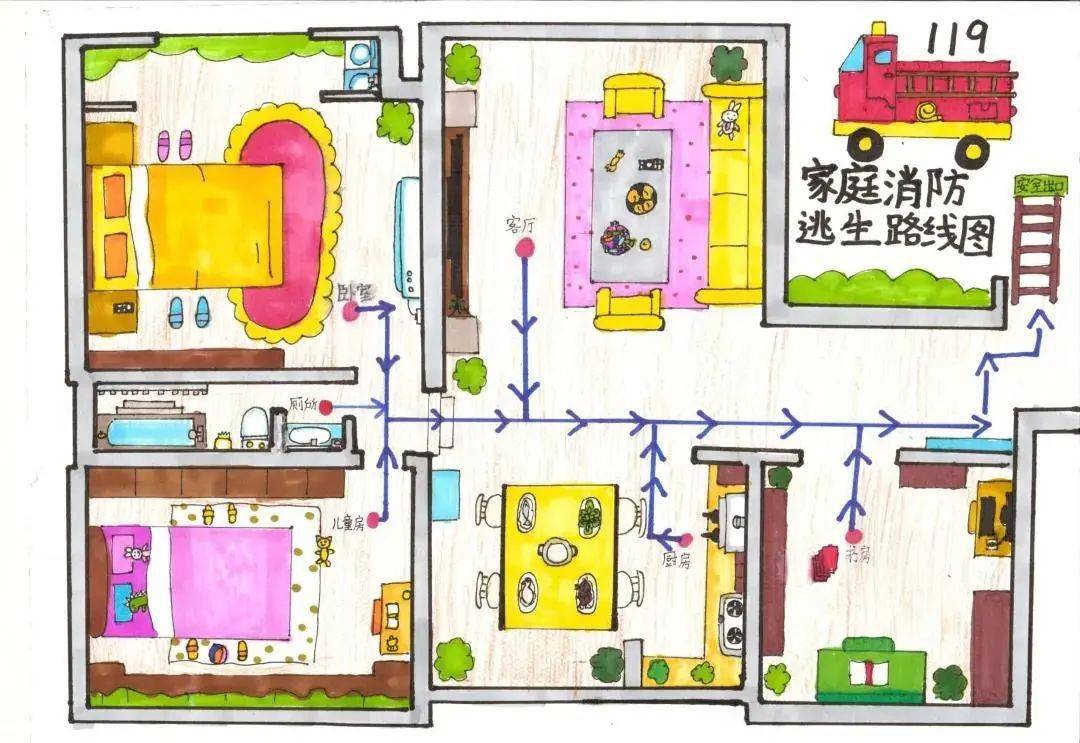 16  17  河池消防近日举办了一场 "家庭逃生疏散路线图"大赛 家庭是