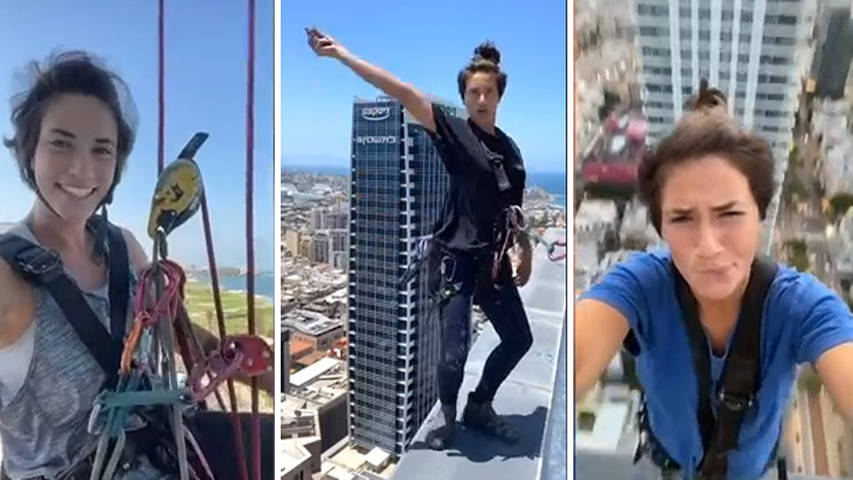 托莱多|边擦玻璃边跳舞 以色列美女擦窗工变网红