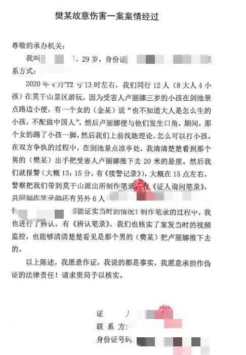 冲突|3岁儿子景区小便引冲突，母亲被推下20米悬崖？派出所：她身体失衡摔下去的
