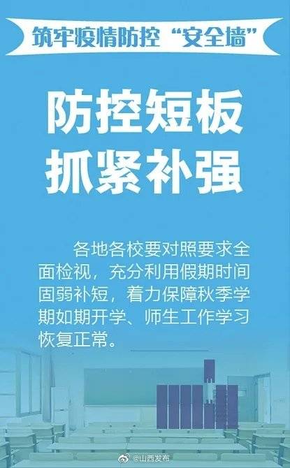 防控|开学季将至！8张海报了解山西校园疫情防控指南