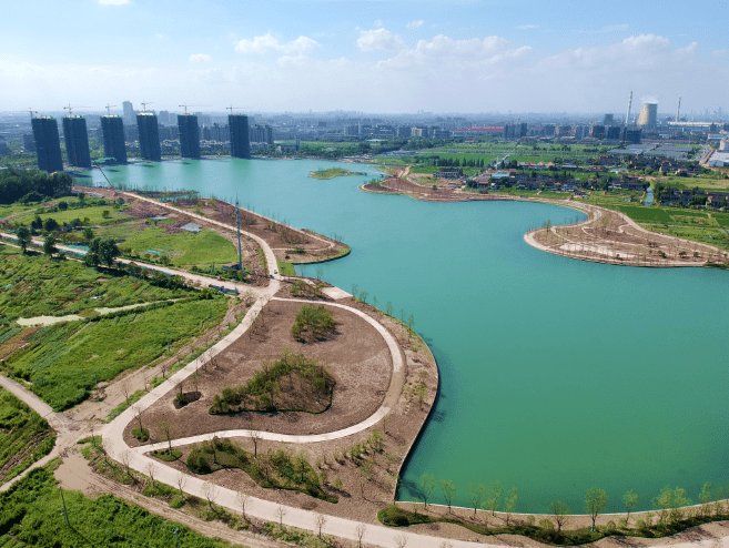 航拍闵行第一湖与浦江第一湾大片来袭太嗲