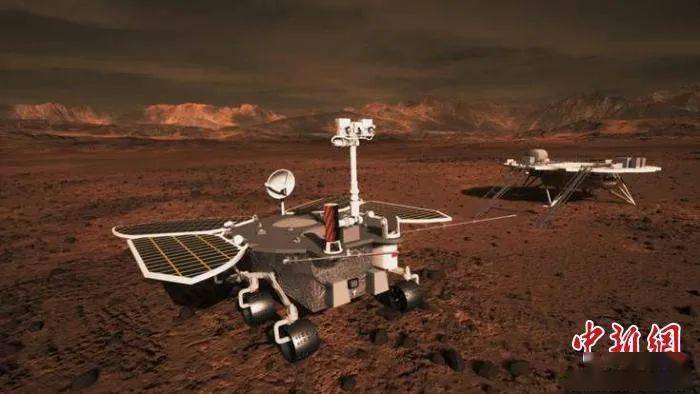 中国首次火星探测任务"天问一号"火星车模拟图. 李贵良 摄