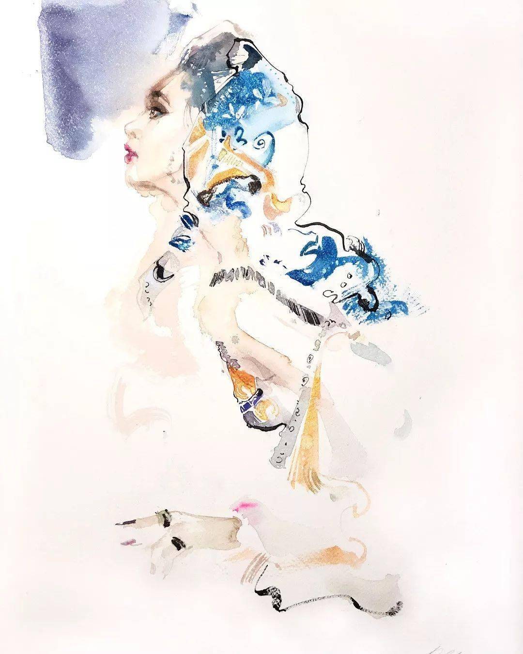 Chiu|超级仙美的绘画步骤分享！Ping-Yu Chiu助你水彩时装画更上一层楼！