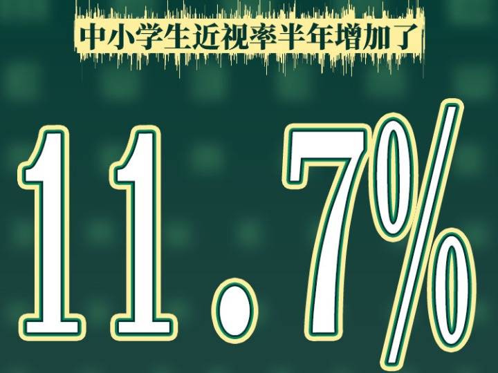 教育部:中小学生近视率半年增加11.7%