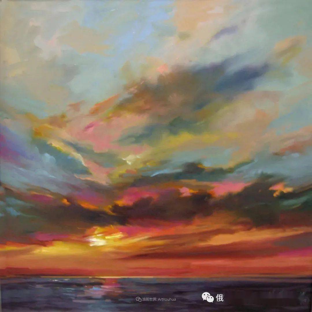 简约多彩的天空~美国画家玛丽·麦克萨姆风景油画欣赏