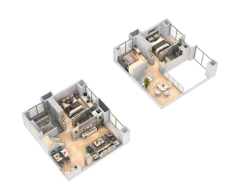 (双层loft公寓3d户型图)