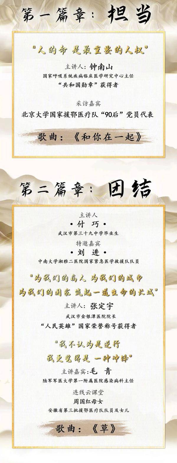 钟南山|2020《开学第一课》节目单公布！钟南山携手“抗疫天团”开讲啦！