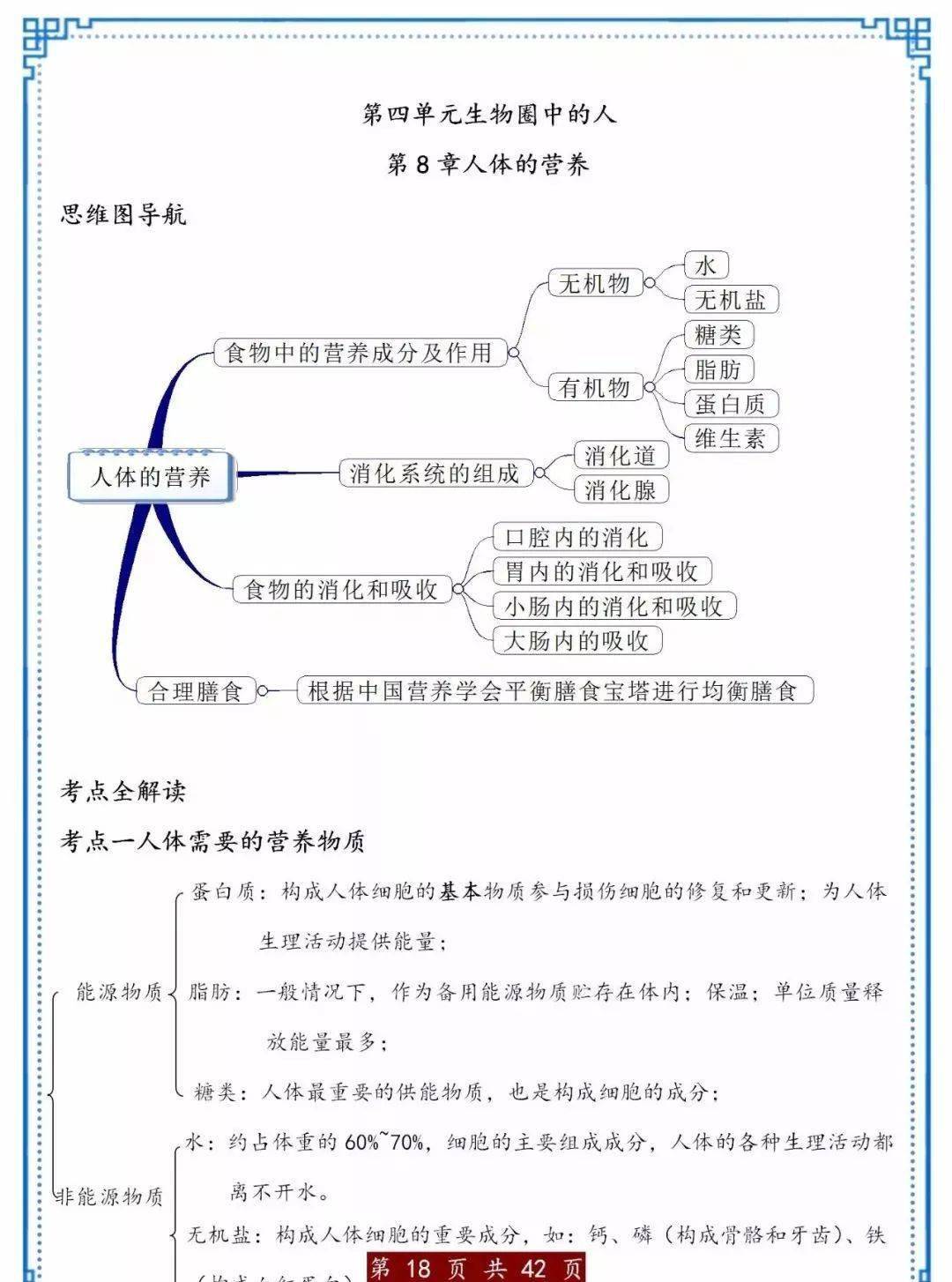 初中生物:单元思维导图 考点梳理,帮你的学习打基础!